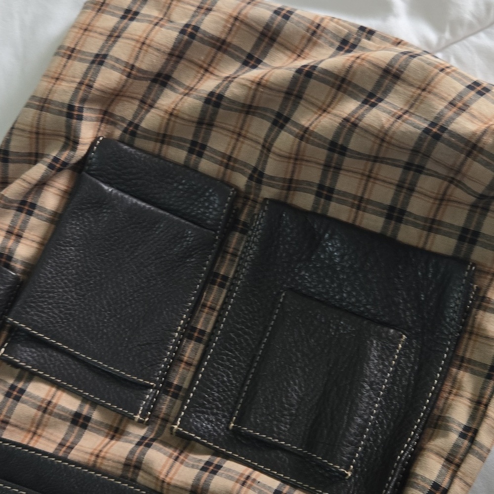 Levenger Bomber Jacket Leather Laptop Messenger Bag Pebble Black EUC - Picture 14 of 16